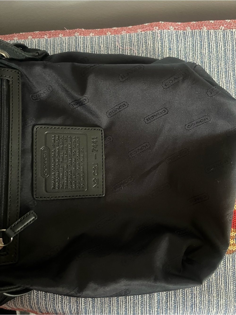 Coach Vintage Mercer Twill Nylon Backpack Black Y2K - Picture 5 of 6